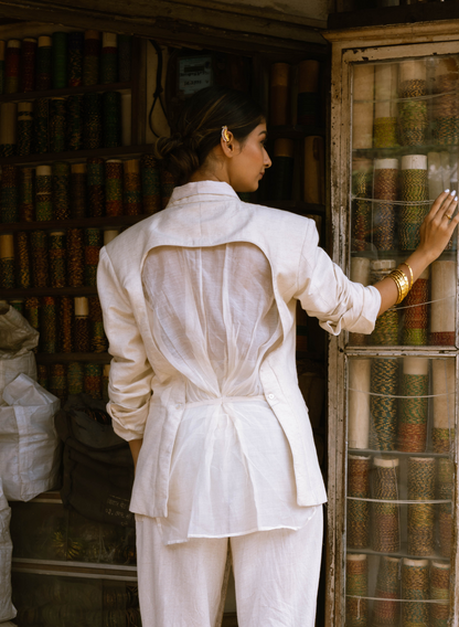 Raaz –Eggshell Oversized Blazer