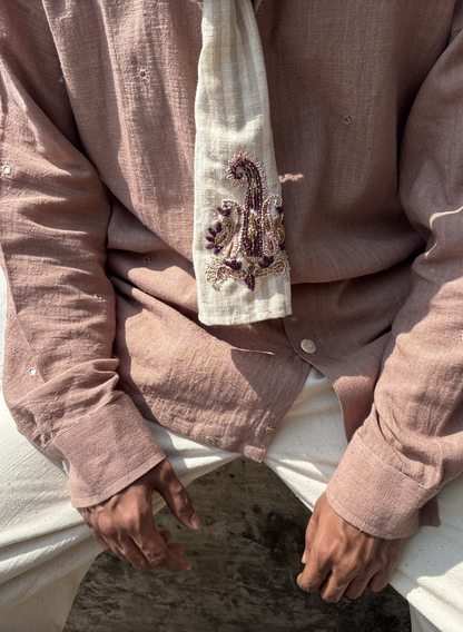 Enchanted Stripe Embroidered Stole Tie