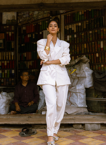 Raaz –Eggshell Oversized Blazer