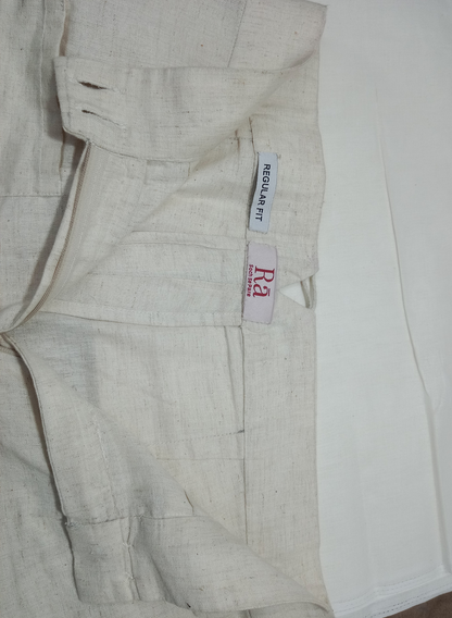 Noor – Eggshell High-Waist Pants